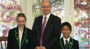 James Savile, Head of Highfield and the Head Girl and Head Boy