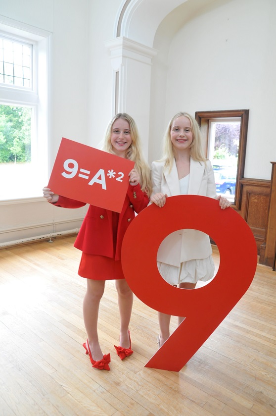 Pictured (L to R) twins Ava Turner and Alexa Turner celebrating their GCSE results.