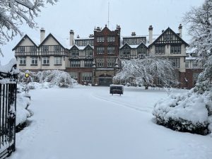 Campus in the snow