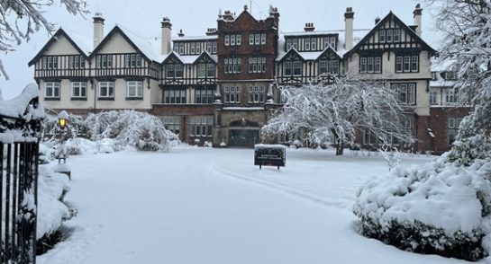 Campus in the snow